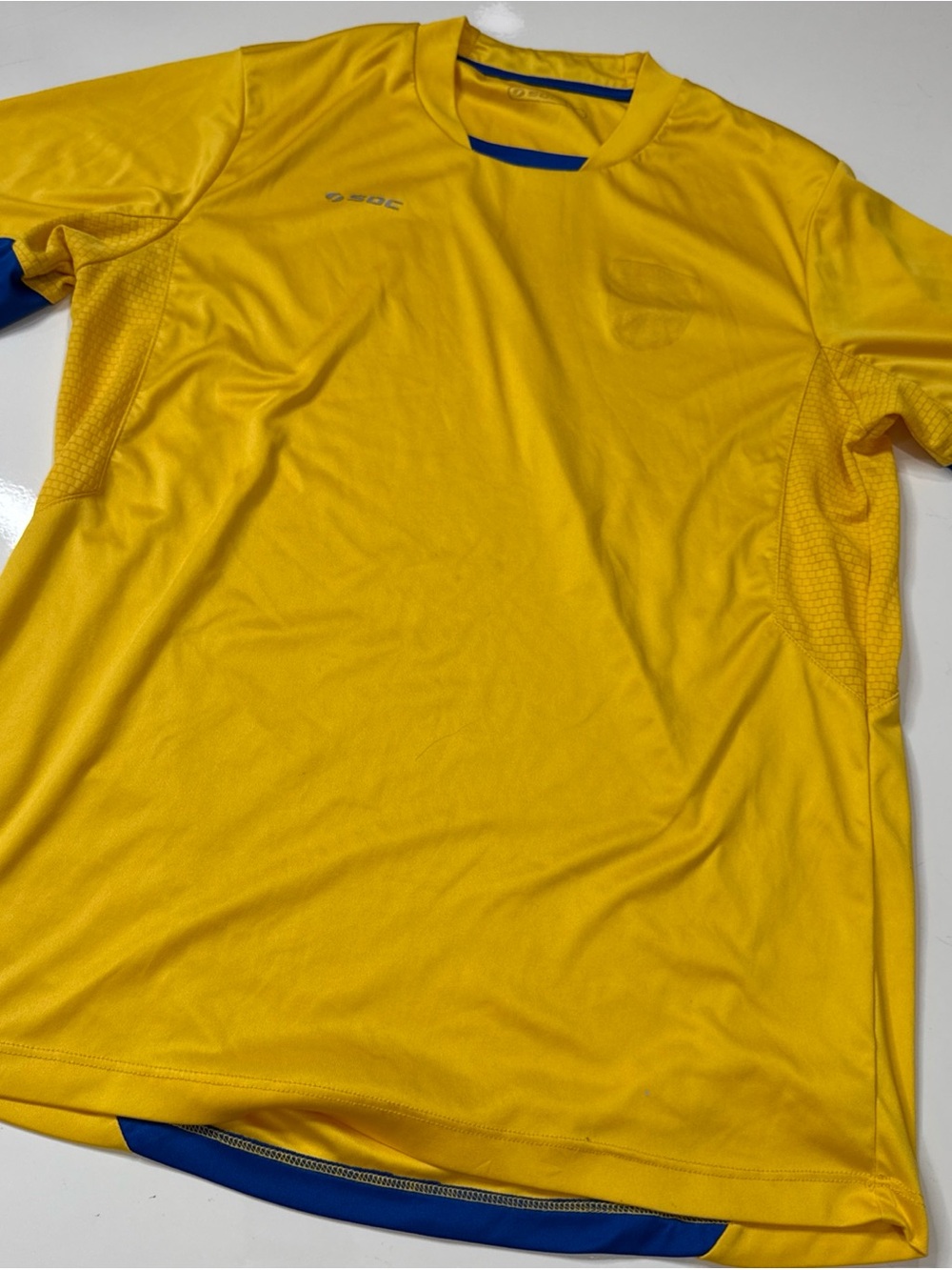 Sweden Sverige Football Jersey S Men’s Block Yellow Blue Shirt A0!0826